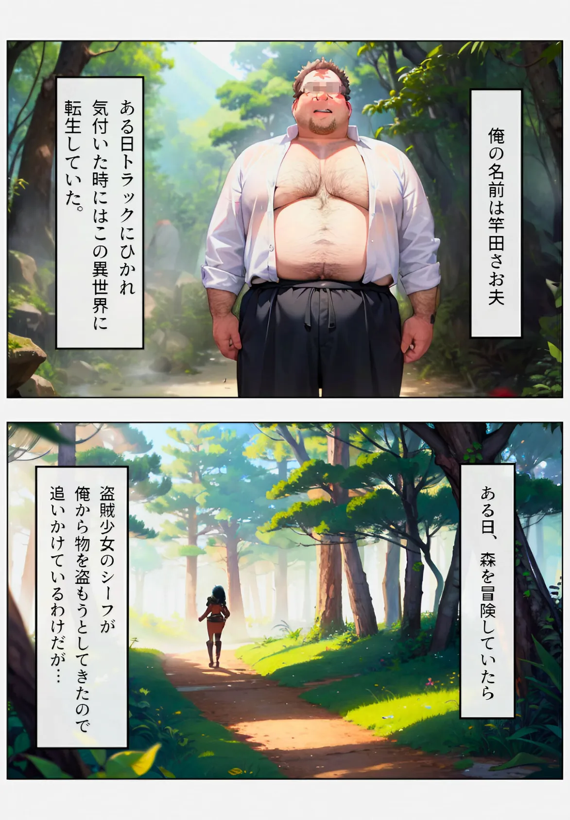 異世界転生した俺。褐色の盗賊女を捕まえてエロいお仕置きをした結果…【異世界ファンタジーわからせ】 モザイク版 3ページ